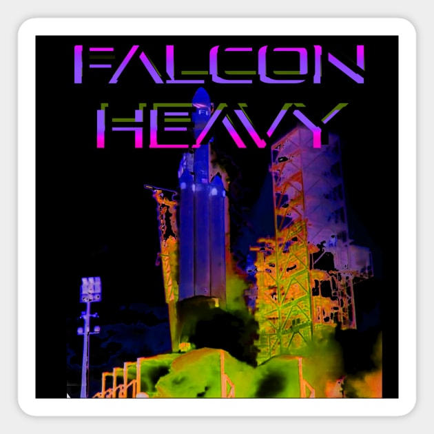 Falcon-Heavy Rock-and-Roll-Purple-Orange-Skunk RocketStar Design Magnet by MBASVCS